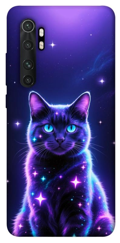 Чехол itsPrint Galaxy purple cat для Xiaomi Mi Note 10 Lite, животные, купить оптом с доставкой