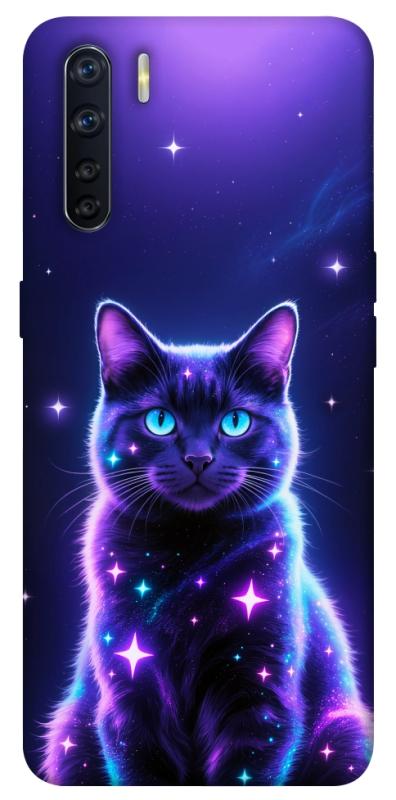 Чехол itsPrint Galaxy purple cat для Oppo A91, животные, купить оптом с доставкой