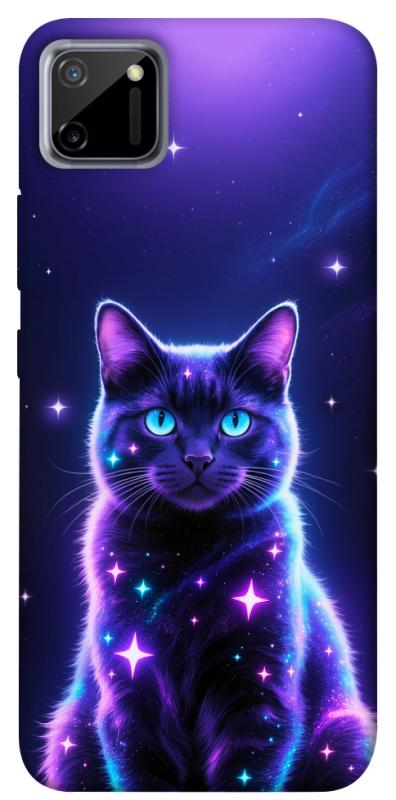 Чехол itsPrint Galaxy purple cat для Realme C11, животные, купить оптом с доставкой