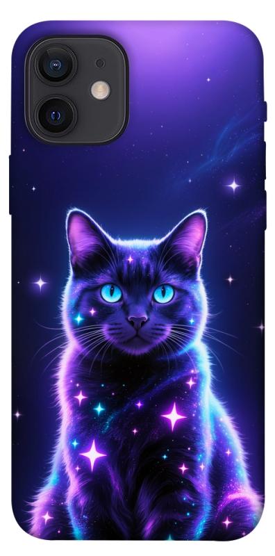 Чехол itsPrint Galaxy purple cat для Apple iPhone 12 Pro (6.1"), животные, купить оптом с доставкой