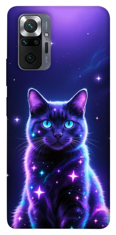 Чехол itsPrint Galaxy purple cat для Xiaomi Redmi Note 10 Pro, животные, купить оптом с доставкой