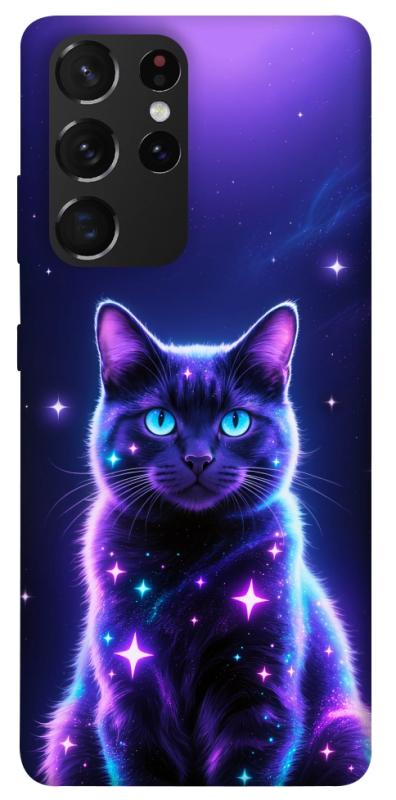 Чехол itsPrint Galaxy purple cat для Samsung Galaxy S21 Ultra, животные, купить оптом с доставкой
