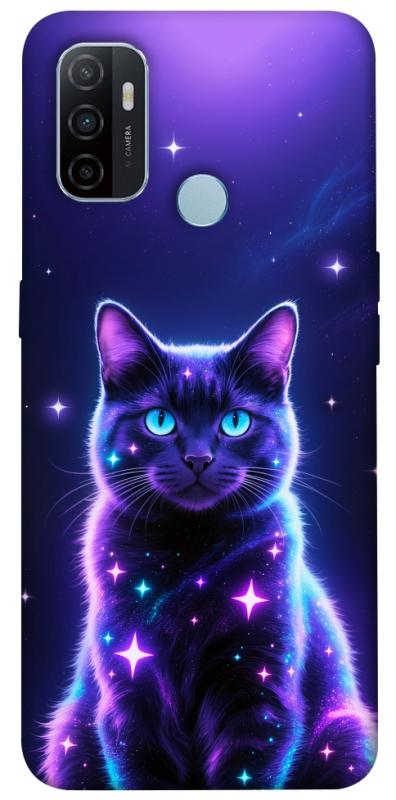 Чехол itsPrint Galaxy purple cat для Oppo A53 / A32 / A33, животные, купить оптом с доставкой