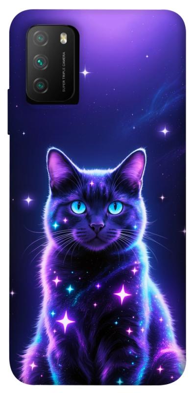 Чехол itsPrint Galaxy purple cat для Xiaomi Poco M3, животные, купить оптом с доставкой
