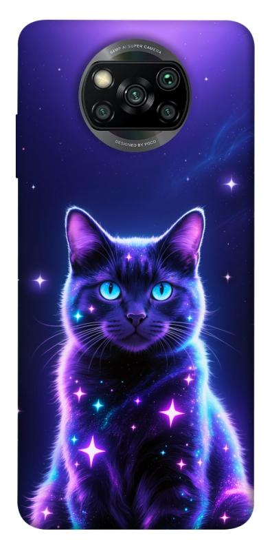 Чехол itsPrint Galaxy purple cat для Xiaomi Poco X3 NFC / Poco X3 Pro, животные, купить оптом с доставкой