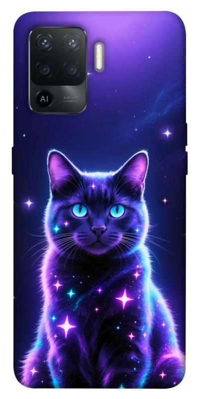 Чохол itsPrint Galaxy purple cat для Oppo Reno 5 Lite, котики, купити оптом з доставкою