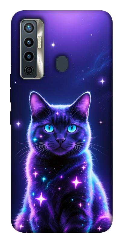 Чехол itsPrint Galaxy purple cat для TECNO Camon 17 Pro, животные, купить оптом с доставкой