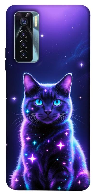 Чехол itsPrint Galaxy purple cat для TECNO Camon 17 Pro, котики, купить оптом с доставкой