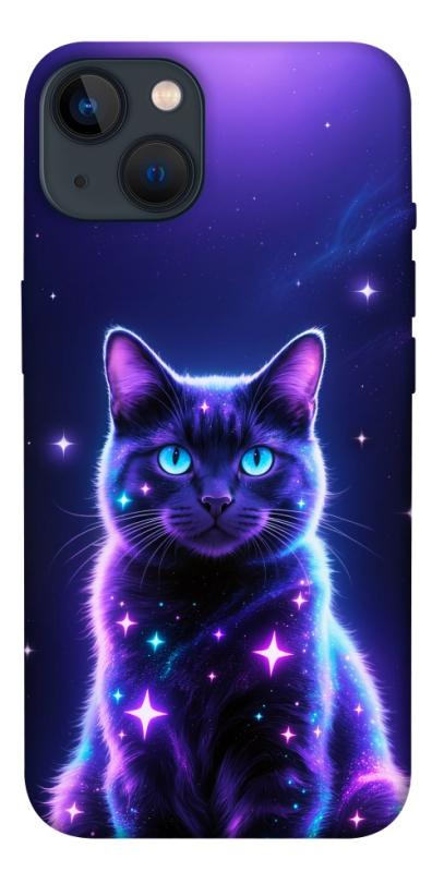 Чехол itsPrint Galaxy purple cat для Apple iPhone 13 (6.1"), животные, купить оптом с доставкой