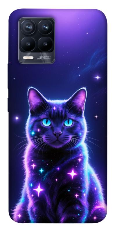 Чохол itsPrint Galaxy purple cat для Realme 8, тварини, купити оптом з доставкою