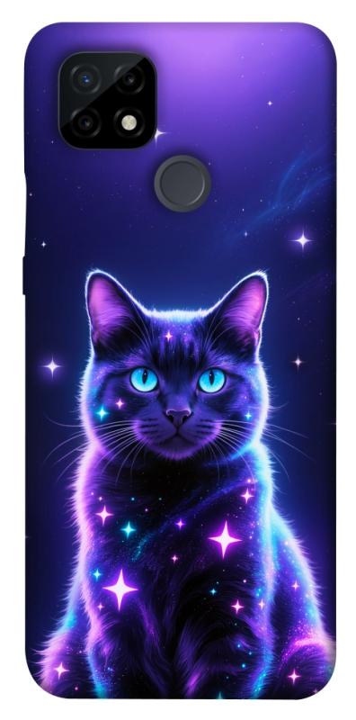 Чехол itsPrint Galaxy purple cat для Realme C21, животные, купить оптом с доставкой