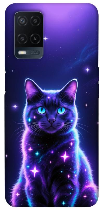 Чехол itsPrint Galaxy purple cat для Oppo A16s / A16, животные, купить оптом с доставкой