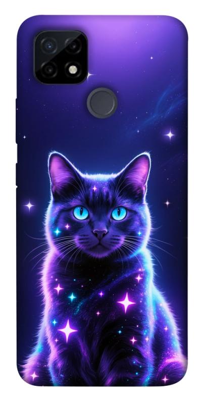 Чехол itsPrint Galaxy purple cat для Realme C21Y, животные, купить оптом с доставкой