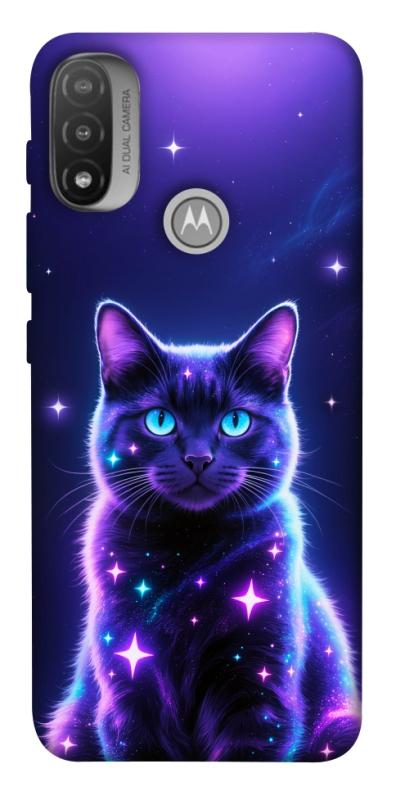 Чохол itsPrint Galaxy purple cat для Motorola Moto E20, котики, купити оптом з доставкою