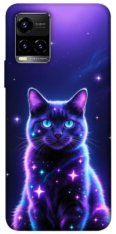 Чехол itsPrint Galaxy purple cat для Vivo Y21 / Y33s, животные, купить оптом с доставкой