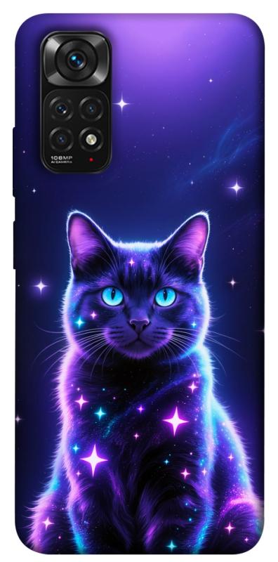 Чохол itsPrint Galaxy purple cat для Xiaomi Redmi Note 11 (Global) / Note 11S, котики, купити оптом з доставкою