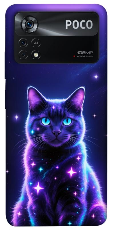 Чехол itsPrint Galaxy purple cat для Xiaomi Poco X4 Pro 5G, котики, купить оптом с доставкой