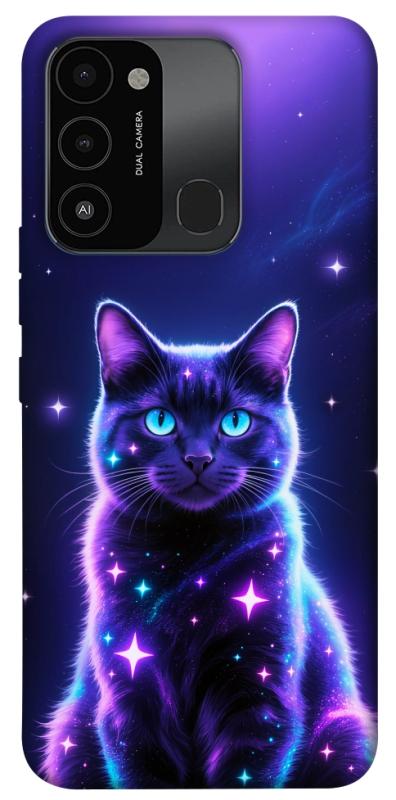 Чохол itsPrint Galaxy purple cat для TECNO Spark 8C, котики, купити оптом з доставкою