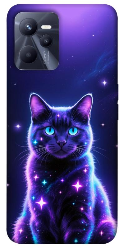 Чехол itsPrint Galaxy purple cat для Realme C35, котики, купить оптом с доставкой