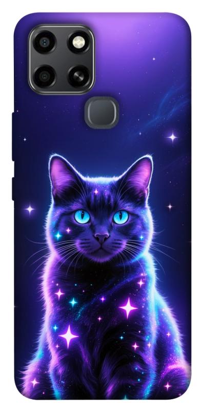 Чехол itsPrint Galaxy purple cat для Infinix Smart 6, животные, купить оптом с доставкой