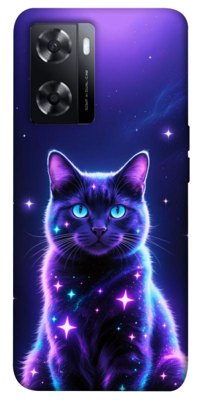 Чехол itsPrint Galaxy purple cat для Oppo A57s, животные, купить оптом с доставкой