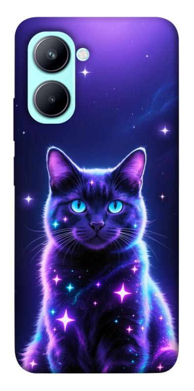 Чехол itsPrint Galaxy purple cat для Realme C33, котики, купить оптом с доставкой