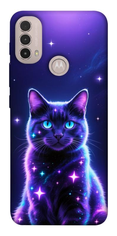 Чехол itsPrint Galaxy purple cat для Motorola Moto E40, котики, купить оптом с доставкой