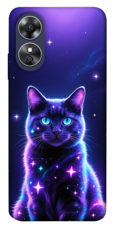 Чехол itsPrint Galaxy purple cat для Oppo A17, животные, купить оптом с доставкой