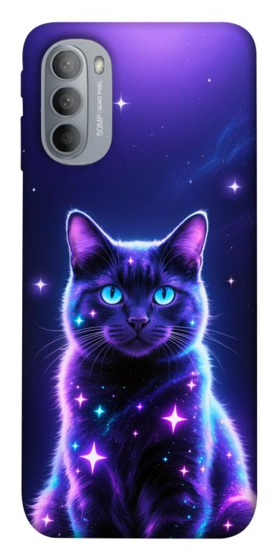 Чохол itsPrint Galaxy purple cat для Motorola Moto G31, котики, купити оптом з доставкою