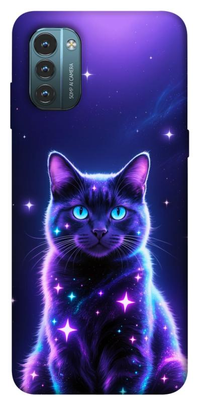 Чехол itsPrint Galaxy purple cat для Nokia G21, животные, купить оптом с доставкой