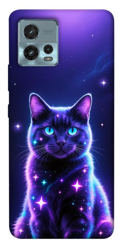 Чохол itsPrint Galaxy purple cat для Motorola Moto G72, котики, купити оптом з доставкою