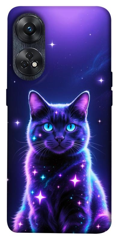Чехол itsPrint Galaxy purple cat для Oppo Reno 8 T 4G, животные, купить оптом с доставкой