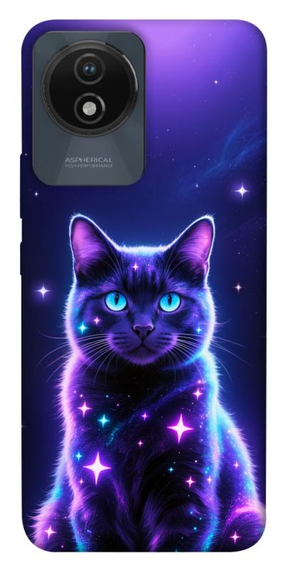 Чехол itsPrint Galaxy purple cat для Vivo Y02, животные, купить оптом с доставкой