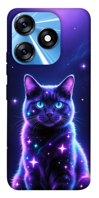 Чехол itsPrint Galaxy purple cat для TECNO Spark 10 Pro, животные, купить оптом с доставкой