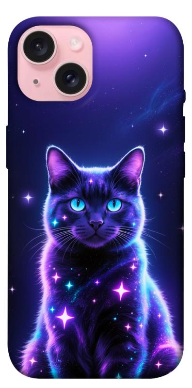 Чехол itsPrint Galaxy purple cat для Apple iPhone 15 (6.1"), котики, купить оптом с доставкой