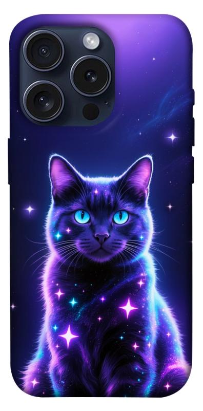 Чехол itsPrint Galaxy purple cat для Apple iPhone 15 Pro (6.1"), животные, купить оптом с доставкой