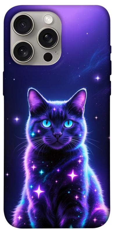 Чехол itsPrint Galaxy purple cat для Apple iPhone 15 Pro Max (6.7"), животные, купить оптом с доставкой