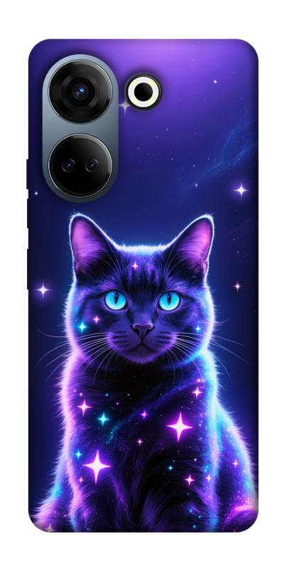 Чехол itsPrint Galaxy purple cat для TECNO Camon 20 Pro (CK7n), котики, купить оптом с доставкой