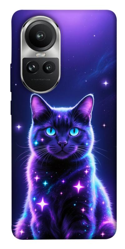 Чохол itsPrint Galaxy purple cat для Oppo Reno 10, котики, купити оптом з доставкою