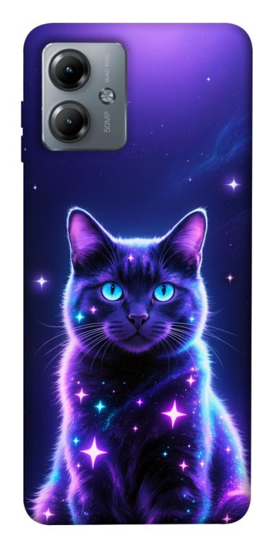 Чехол itsPrint Galaxy purple cat для Motorola Moto G14, котики, купить оптом с доставкой