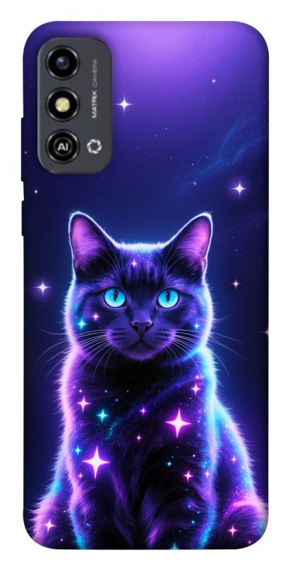 Чехол itsPrint Galaxy purple cat для ZTE Blade A53, котики, купить оптом с доставкой