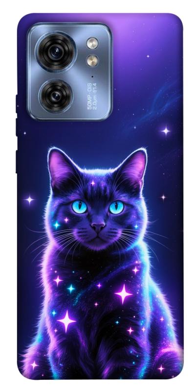 Чохол itsPrint Galaxy purple cat для Motorola Edge 40, котики, купити оптом з доставкою