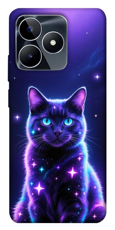 Чехол itsPrint Galaxy purple cat для Realme C53, животные, купить оптом с доставкой