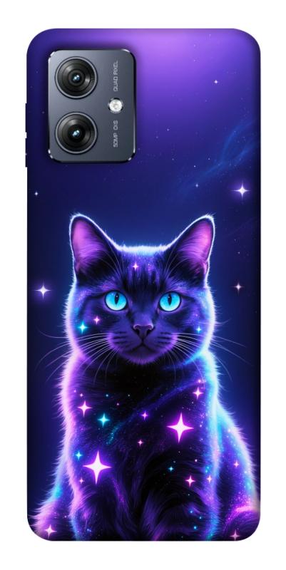 Чехол itsPrint Galaxy purple cat для Motorola Moto G54, животные, купить оптом с доставкой