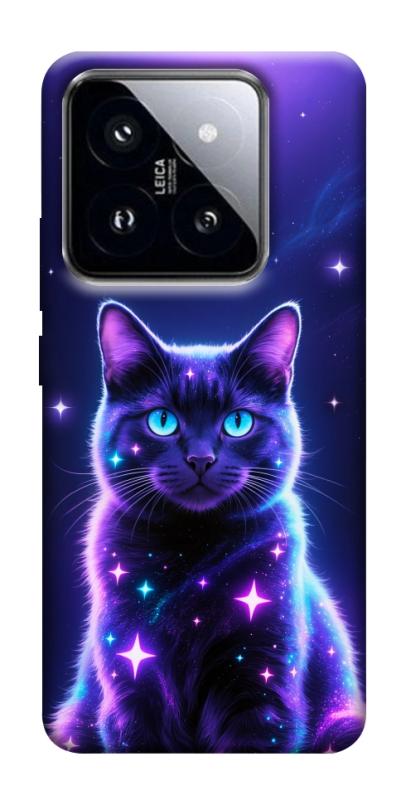 Чохол itsPrint Galaxy purple cat для Xiaomi 14 Pro, котики, купити оптом з доставкою