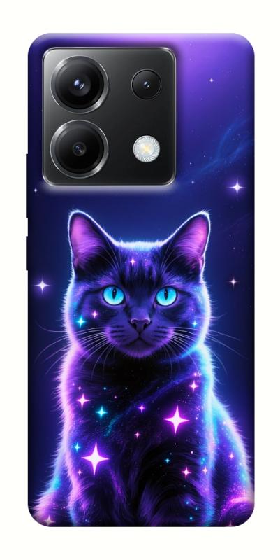 Чехол itsPrint Galaxy purple cat для Xiaomi Poco X6, животные, купить оптом с доставкой