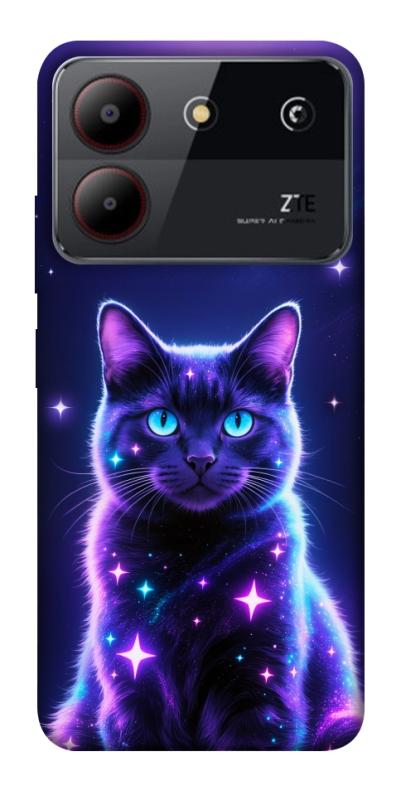Чехол itsPrint Galaxy purple cat для ZTE Blade A54 4G, котики, купить оптом с доставкой