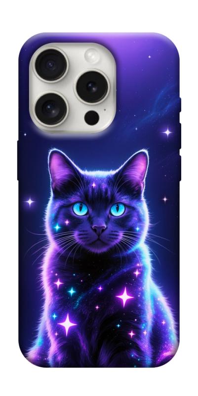 Чехол itsPrint Galaxy purple cat для Apple iPhone 16 Pro (6.3"), животные, купить оптом с доставкой