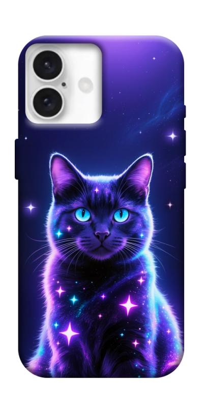 Чехол itsPrint Galaxy purple cat для Apple iPhone 16 Plus (6.7"), животные, купить оптом с доставкой
