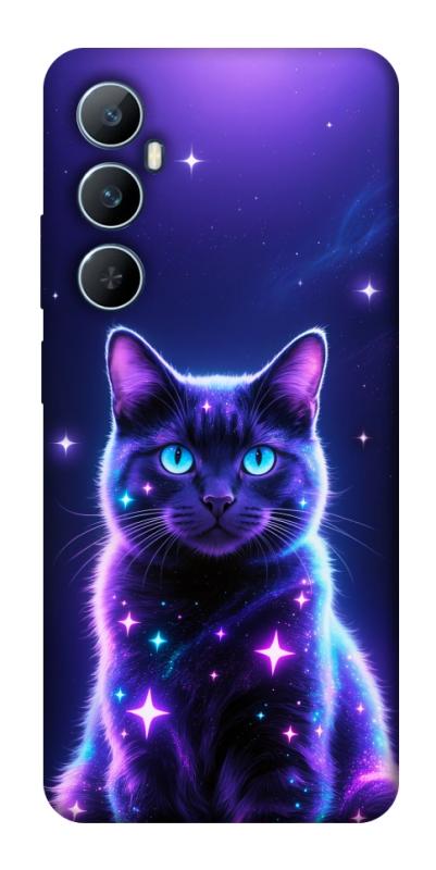 Чохол itsPrint Galaxy purple cat для Realme C65 4G, тварини, купити оптом з доставкою